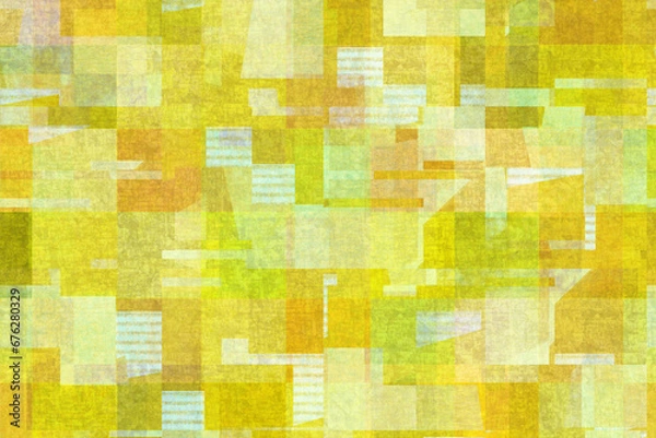 Fototapeta 重なり合う淡い黄色のグランジのある方眼模様