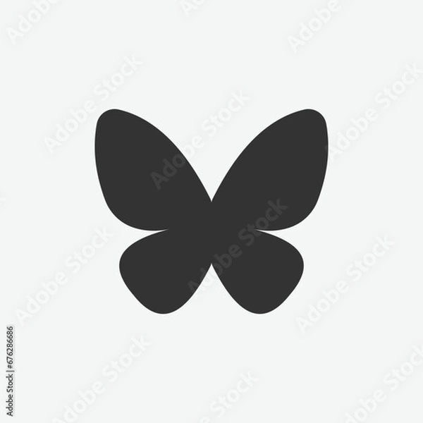 Fototapeta vector illustration of butterfly icon on grey background for website, ui ux and mobile design. vector illustration