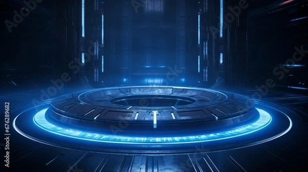 Fototapeta Celestial Spectacle: A Breathtaking 4K Planet Lights Up in a Futuristic Spacecraft Lightscape