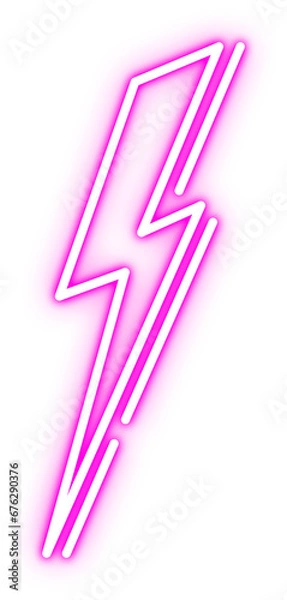 Obraz Glowing Neon Lightning Illustration Isolated Vector
