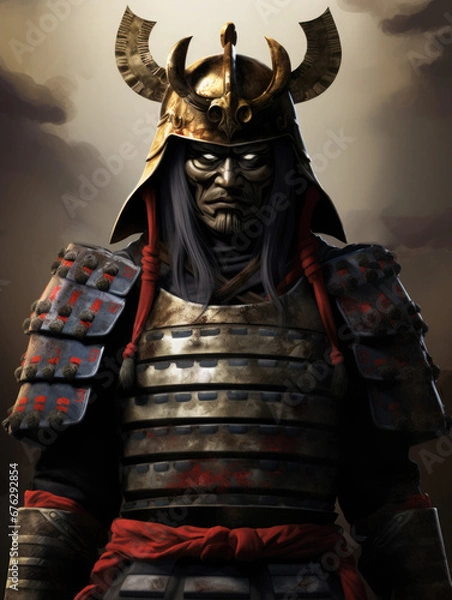 Obraz Samurai in armor. Digital art.