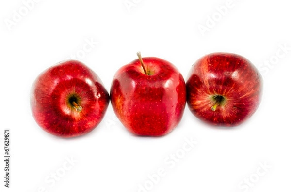 Fototapeta tree red apples in different put lied on
