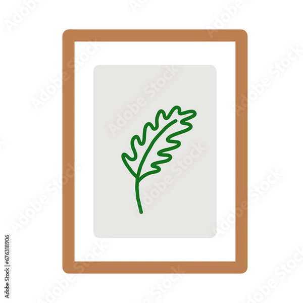 Obraz green plant icon frame interior