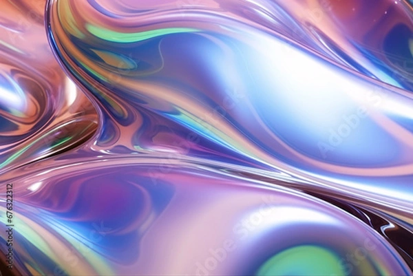 Fototapeta .Holographic Liquid Drops on Abstract Background