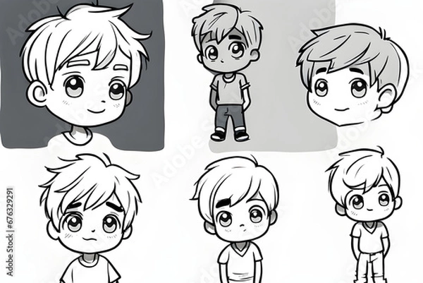 Fototapeta an adorable boy. Generative AI