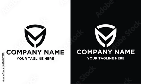 Obraz M shield logo vector template
