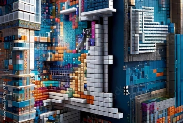 Fototapeta デジタルドットコンピューター