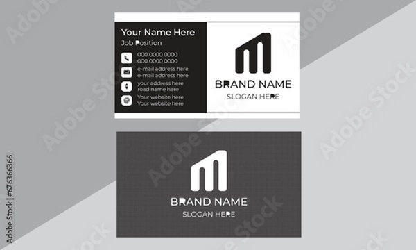 Obraz A modern design template of business card set with geometric shapes and also with brand logo.