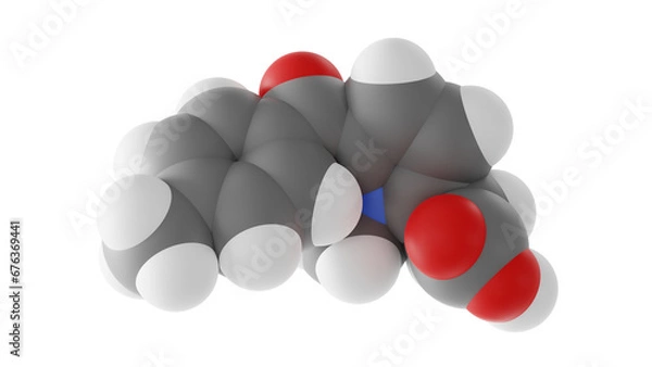 Fototapeta tolmetin molecule, nonsteroidal anti-inflammatory drug, molecular structure, isolated 3d model van der Waals