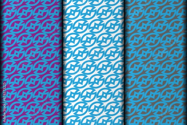 Fototapeta Flower style seamless geometric vector pattern design template.