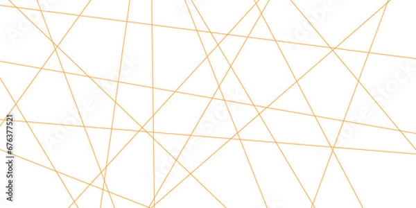Fototapeta Abstract luxury gold geometric random chaotic lines with many squares and triangles shape on white background.	