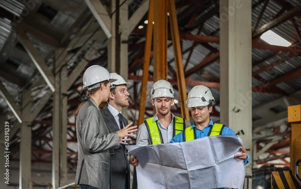 Fototapeta Regulators audit train, railway CO2 emission, verify on-site data, propose carbon credit initiative