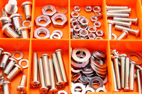 Obraz Screws in tool box