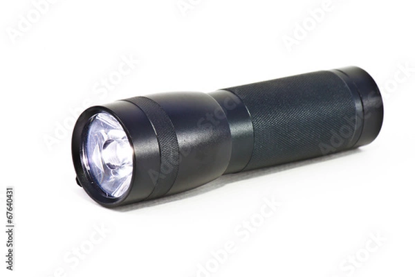 Obraz small led flashlight on white background