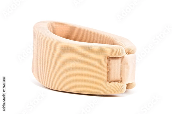 Obraz Neck support brace on white background , soft cervical collar