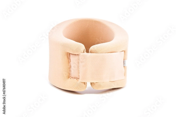 Obraz Neck support brace on white background , soft cervical collar