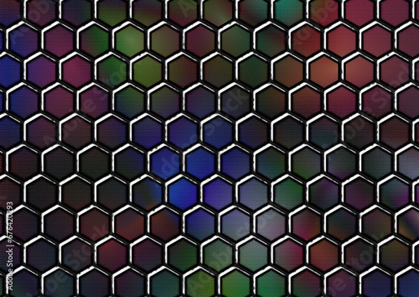 Obraz Large image with colored hexagons.