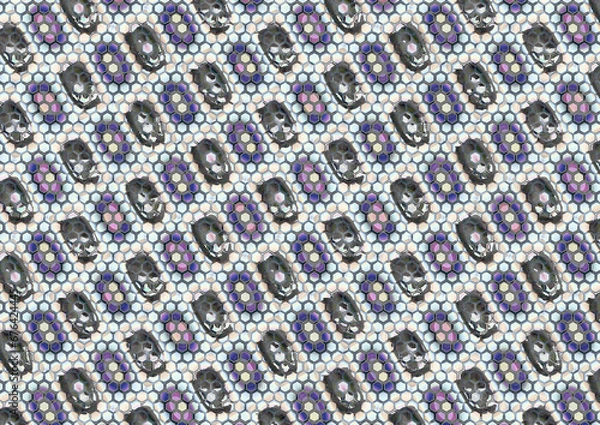 Obraz Hexagonal grid pattern with vibrant backdrop and oblique rectangular gradient overlay