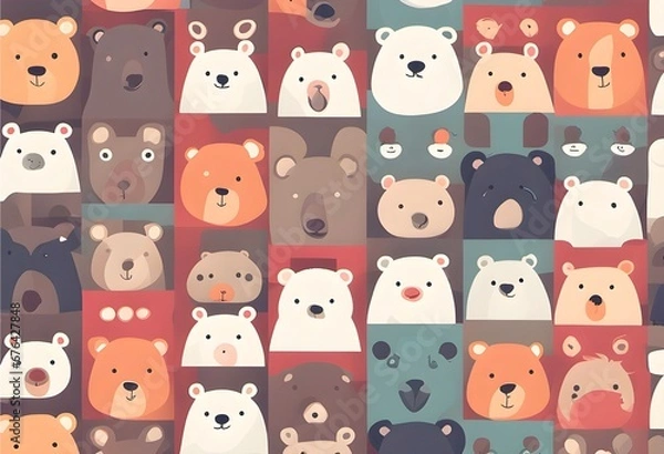 Obraz seamless pattern with funny monsters