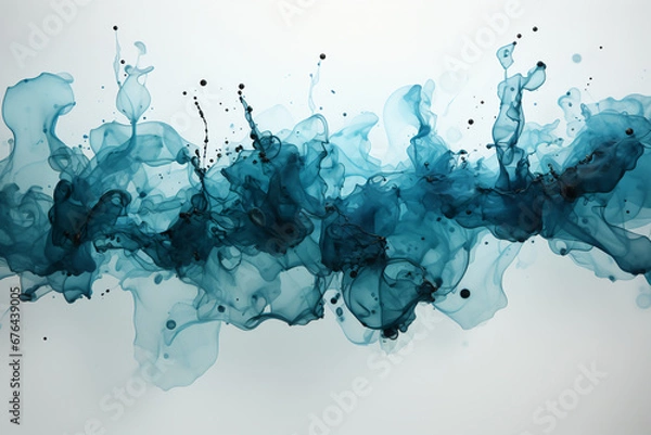 Obraz a transparent packground with ink drops on it