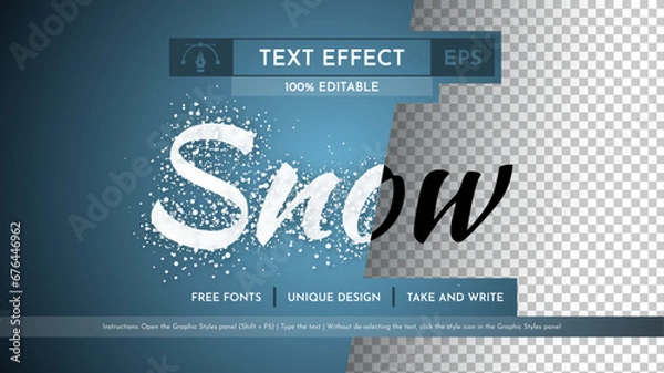 Fototapeta Snowstorm - Editable Text Effect, Font Style