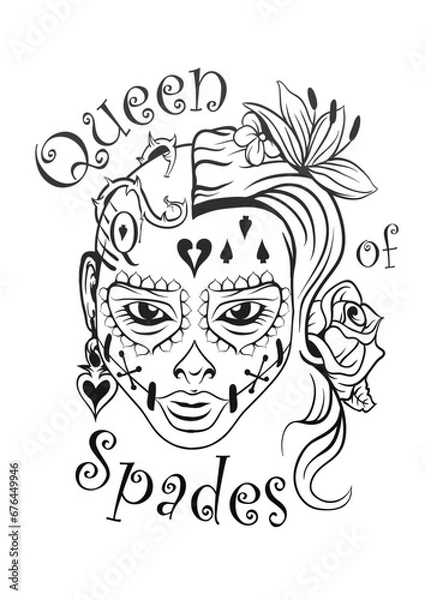 Obraz Vector queen of spades