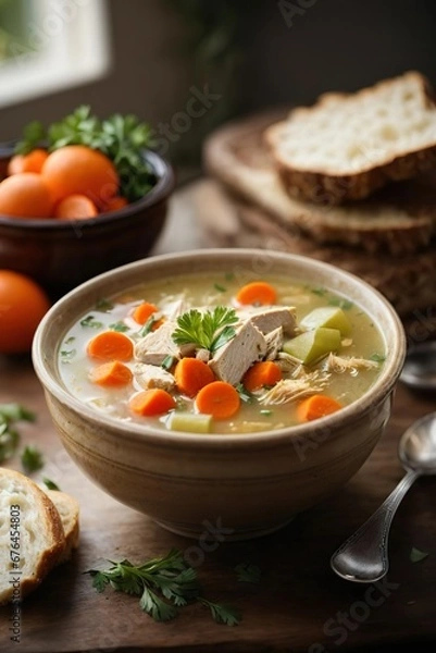 Obraz chicken soup with vegetables