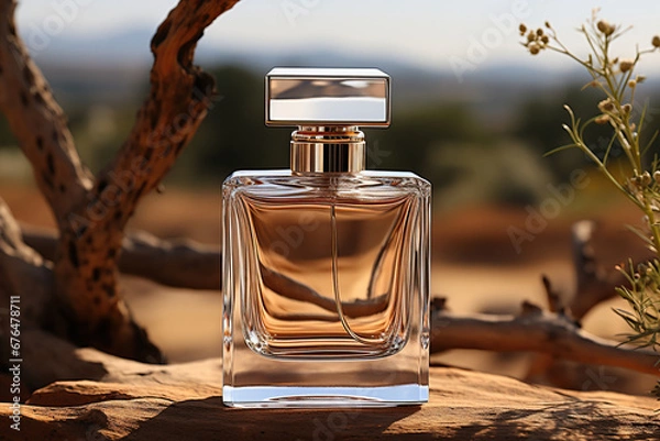 Obraz A mockup empty blank perfume bottle