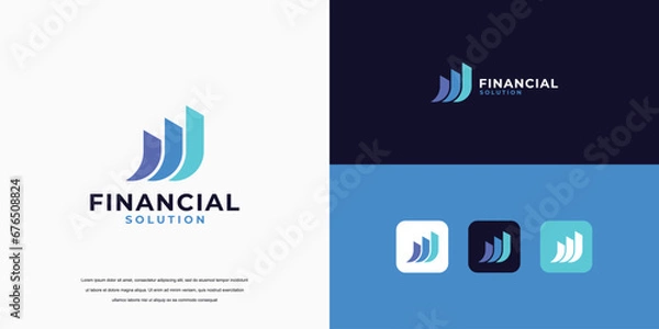 Obraz simple logo vector, financial growth logo