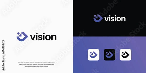 Obraz eye tech logo security, logo vector