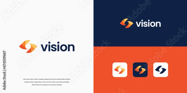 Obraz eye tech logo security, vision logo vector