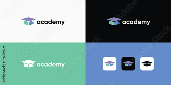 Obraz education logo design. academy logo vector modern
