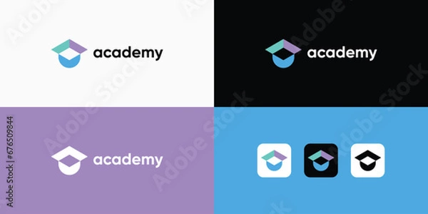 Obraz education logo design. academy logo vector modern
