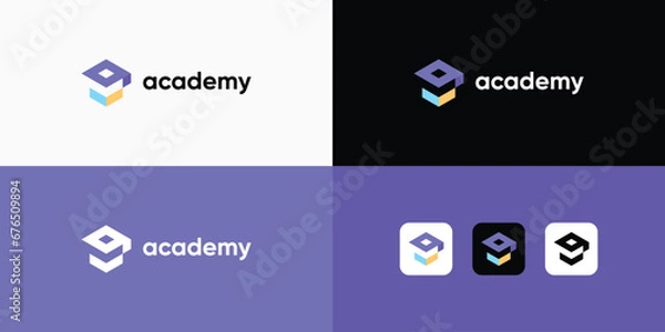 Obraz education logo design. academy logo vector modern