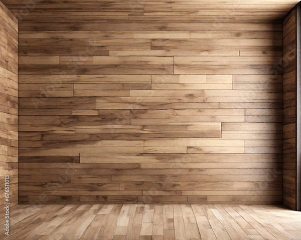 Fototapeta CLEAN SCENE MOCKUP FOR PRODUCTS, WOOD WALL TEXTURE, BACKGROUND FOR PRODUCTS