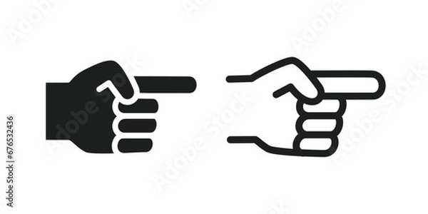Fototapeta Hand arrows and hand icons explaining