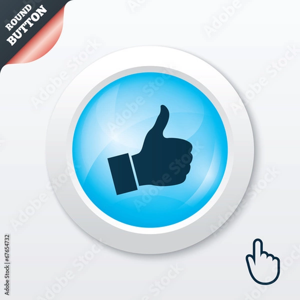 Fototapeta Like sign icon. Hand finger up symbol.