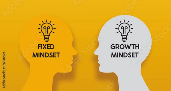 Fototapeta Growth Mindset vs Fixed Mindset