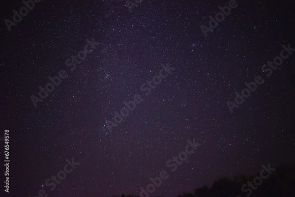 Obraz Beautiful landscape of Milky Way in the village during Starfall