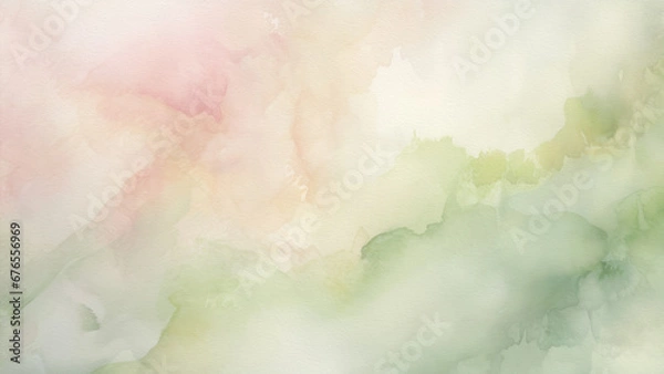 Fototapeta Watercolor Light Green and Pink Background – Abstract Art for Creative Projects, Web Design, and Relaxing Décor