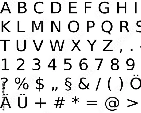 Fototapeta alphabet and numbers vector 