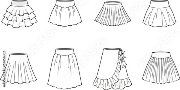 Fototapeta Vector illustration of women's skirts