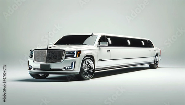 Obraz White limousine on white background