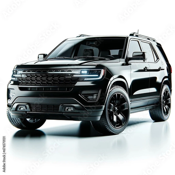 Obraz Black SUV isolated on white background