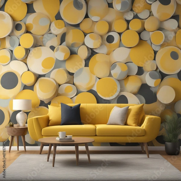 Fototapeta living room, for inspiration, for composing designer work, desktop background, video call background, commercial work and more.