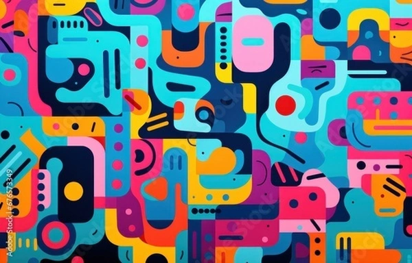 Obraz Intricate abstract with geometric shapes intertwining in a harmonious color palette