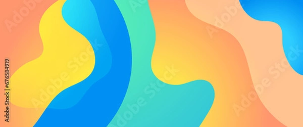 Fototapeta Colorful colourful simple abstract background with wave shape