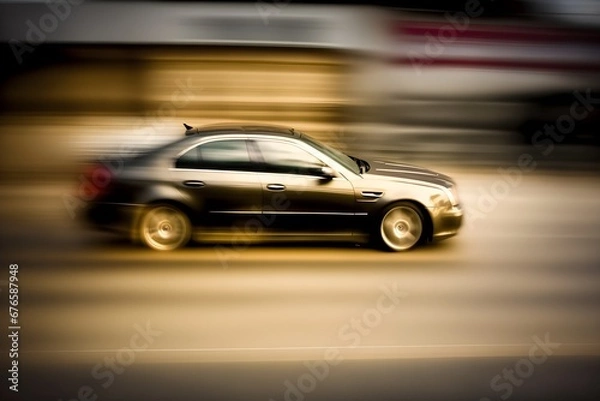 Obraz Car in motion, long exposure trail