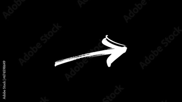 Fototapeta Arrow overly black background screen effect white arrow and set of arrows and hand drawn arrows