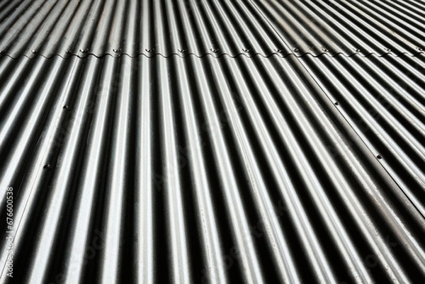 Obraz Géométrie texturée, gros plan d'une tôle ondulée